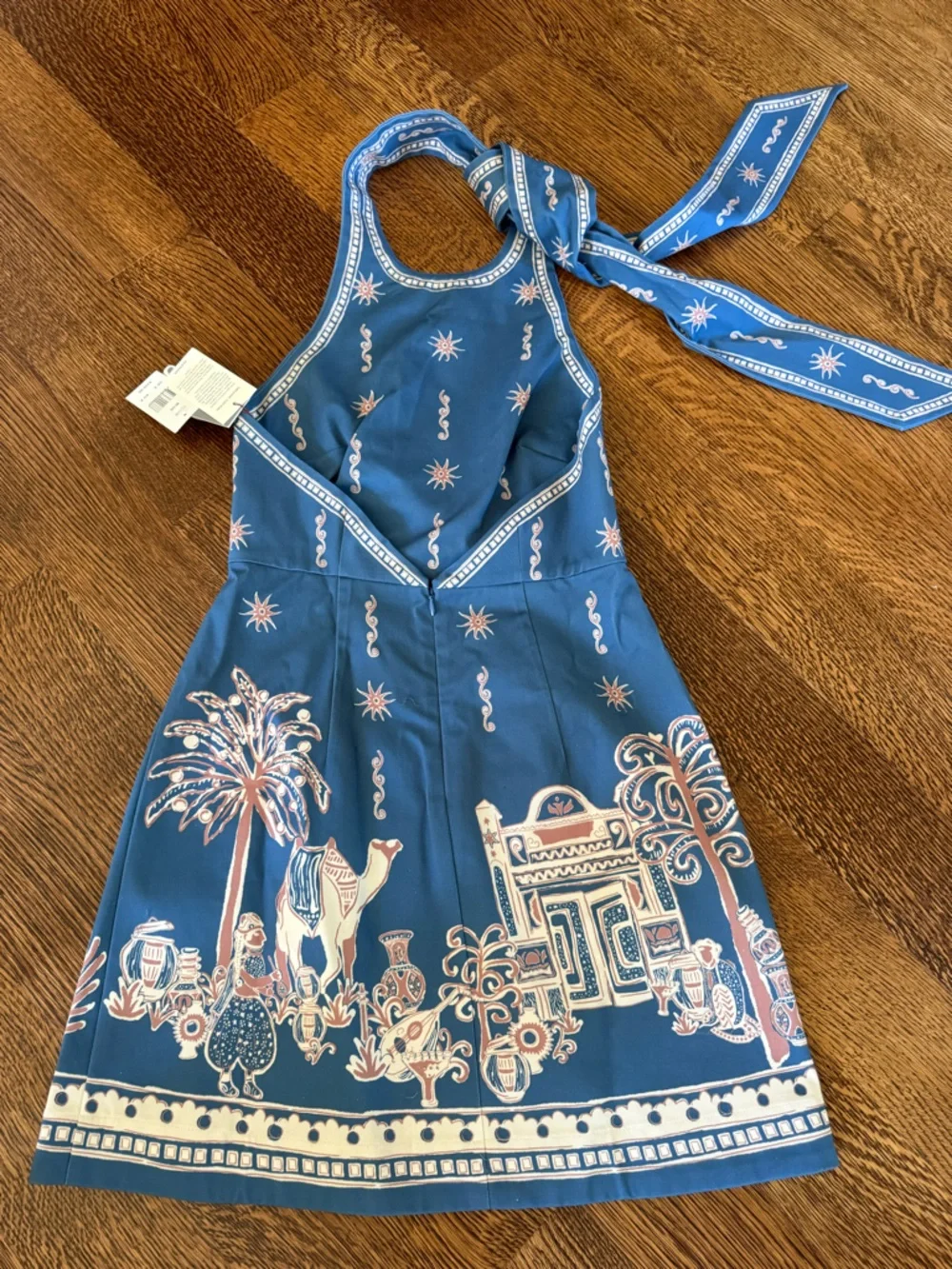 Alemais Blue Printed Mini Dress with Halter Tie - $400 - Picture 2 of 6